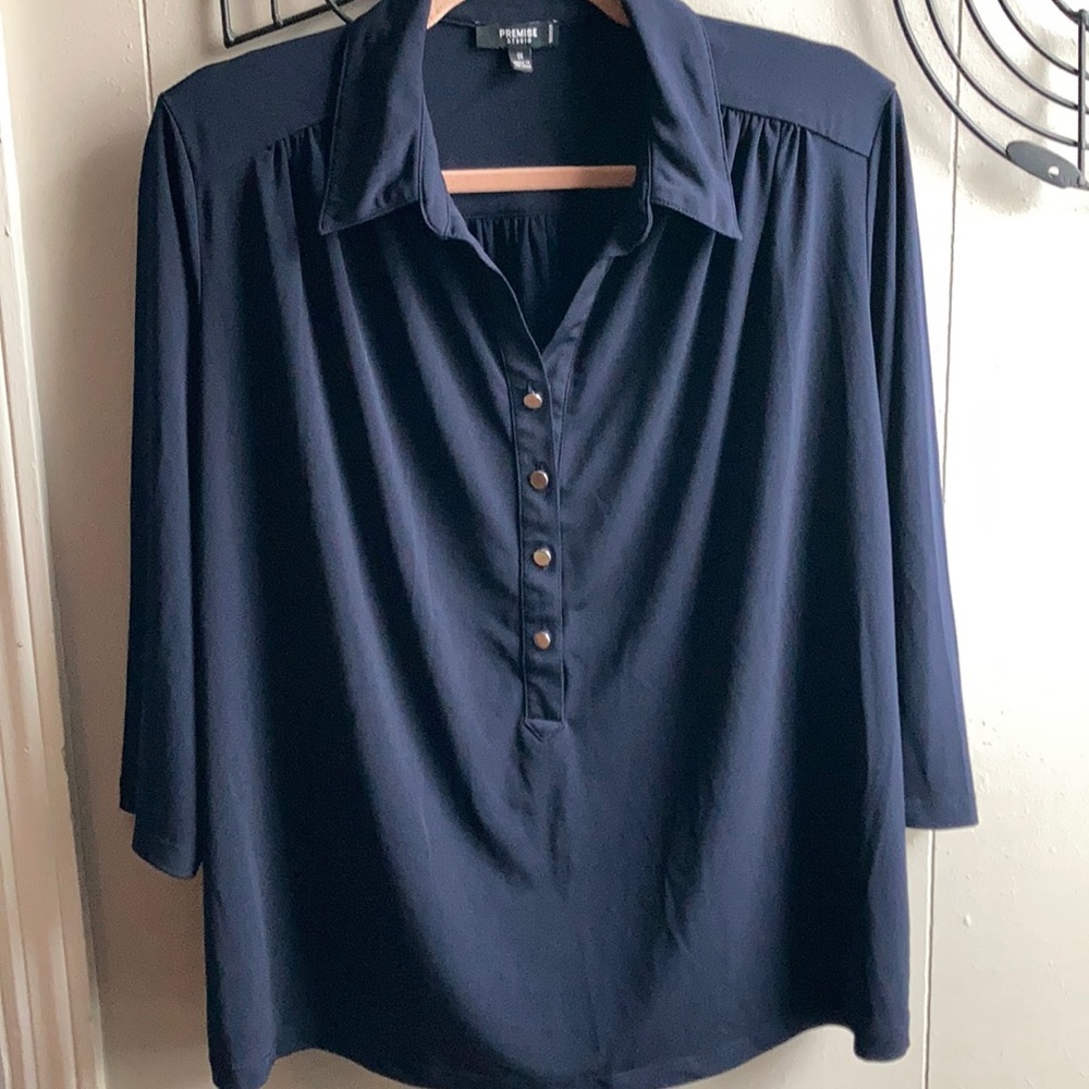 Blouse Navy blue PREMISE studio size 1X